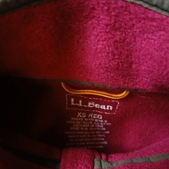 LL BEAN Fleece Womens L Mountain Classic Colorblock 1/4 Zip Sweatshirt Red Green - Picture 4 of 7